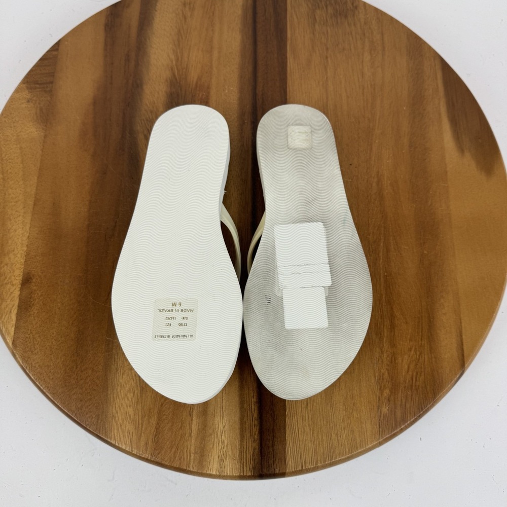 Womens Tory Burch Kira Dark Ivory Quilted Casual Thong Flip Flops Sandals Size 6 - Picture 7 of 8